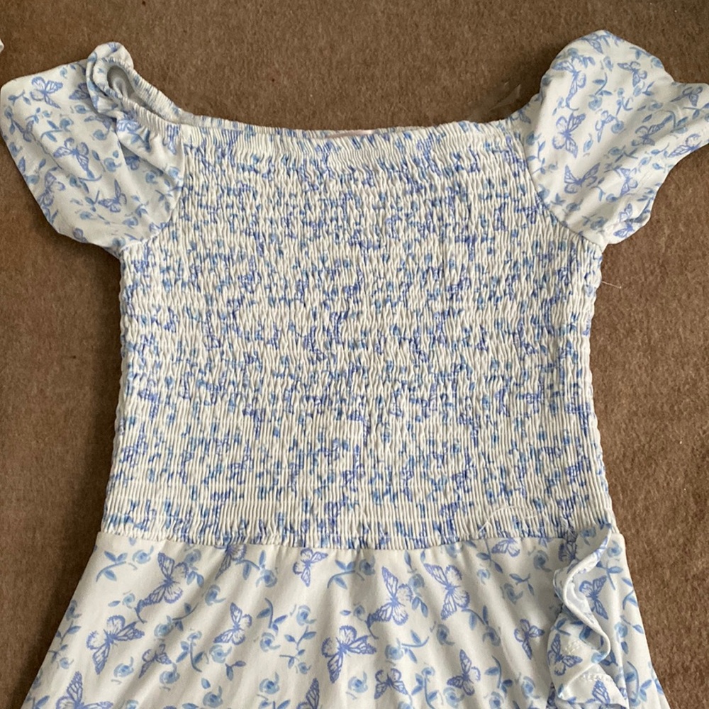White and blue dress
